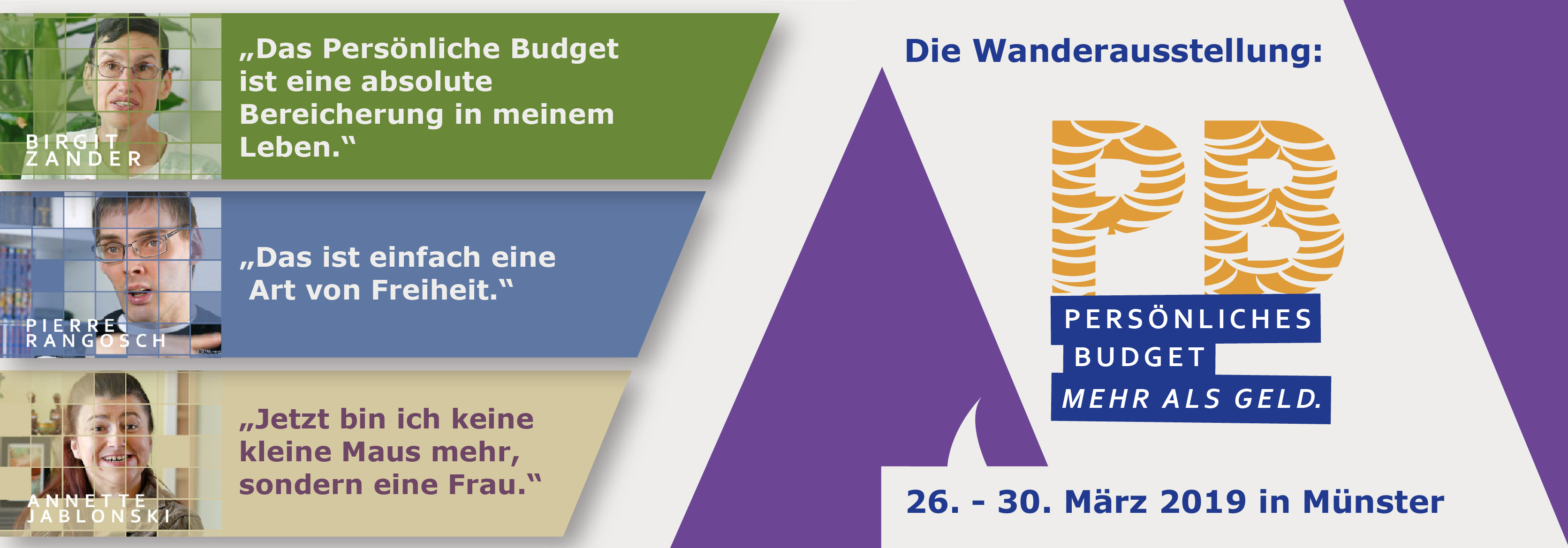 Die Wanderausstellung Persönliches Budget Mehr als Geld vom 26. bis 30. März in Münster.